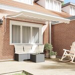 vidaXL Cadre d'auvent Beige 350 x 200 cm Polyester avec revêtement PU