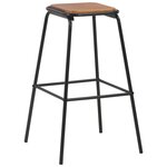 vidaXL Mobilier de bar 3 Pièces Acier Noir et marron