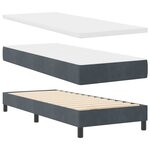 vidaXL Lit à ressort LED avec matelas Gris foncé 80 x 200 cm Velours