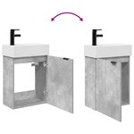 vidaXL Meuble de salle de bain avec robinet Gris béton