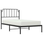 vidaXL Cadre de lit métal sans matelas avec tête de lit noir 100x200cm