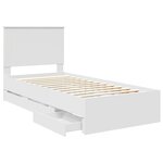 vidaXL Cadre de lit avec tiroir Blanc 90 x 190 cm Bois Ingénierie