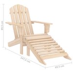 vidaXL Chaise de jardin Adirondack avec repose-pied et table Sapin