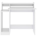 vidaXL Bureau lumières LED Blanc brillant 97x45x90cm Bois d'ingénierie