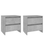 vidaXL Tables de chevet 2Pièces gris béton 45x34 5x44 5cm bois ingénierie
