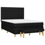 vidaXL Sommier à lattes de lit avec matelas Noir 140x190 cm Tissu