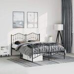 vidaXL Cadre de lit métal sans matelas avec pied de lit noir 150x200cm