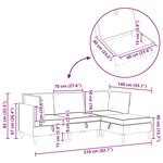 vidaXL Canapé modulaire avec rangement 3 Pièces Gris foncé Tissu