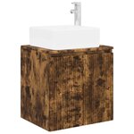 vidaXL Vanité de lavabo mural Chêne fumé 53 x 35 x 63 cm
