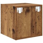 vidaXL 2 Armoires Murales - Bois Ancien - 37x37x37 cm - Fabriqué en Bois d'Ingénierie