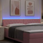vidaXL Tête de lit LED avec bandes LED Rose 200 cm Velours