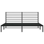 vidaXL Cadre de lit métal sans matelas avec tête de lit noir 200x200cm