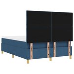 vidaXL Lit Box Spring avec Matelas & Banc Bleu 160x200 cm Tissu