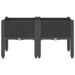 vidaXL Jardinière avec pieds noir 80x40x42 cm PP