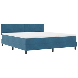 vidaXL Lit à ressort LED avec matelas Bleu foncé 180 x 200 cm Velours