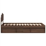 vidaXL Cadre de lit Chêne brun 90 x 190 cm Bois de pin massif