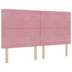 vidaXL Tête de lit LED avec bandes LED Rose 180 cm Velours
