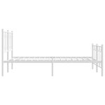 vidaXL Cadre de lit métal avec tête de lit/pied de lit blanc 140x190cm