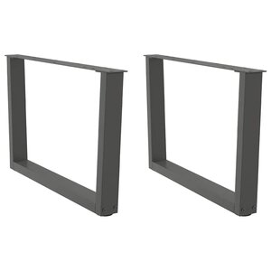 vidaXL Pieds de table basse en forme de V  2 pièces  anthracite  70 x (42-43 3) cm  acier
