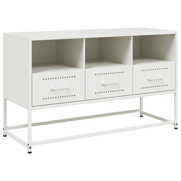 vidaXL Meuble TV blanc 100 5x39x60 5 cm acier