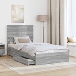 vidaXL Lit de Rangement Gris Sonoma 100 x 200 cm Bois d'ingénierie