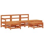 vidaXL Ensemble de salon de jardin 6 Pièces Brun cire Bois de pin massif