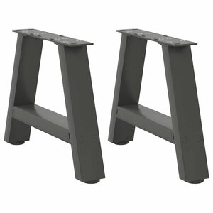 vidaXL Pieds de table basse en forme de A 2 pièces Anthracite 30 x (30-31) cm Acier
