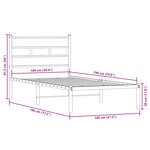 vidaXL Cadre de lit en métal sans matelas chêne fumé 100x190 cm