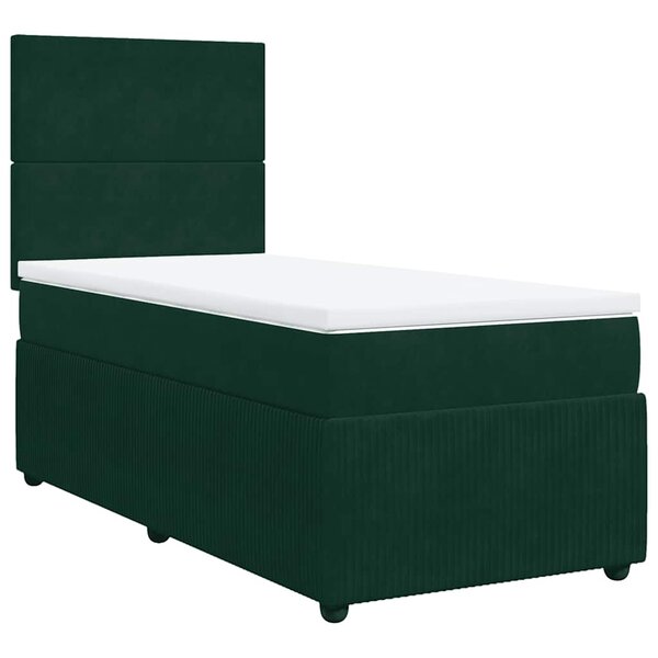 vidaXL Sommier à lattes de lit avec matelas Vert foncé 90x190 cm