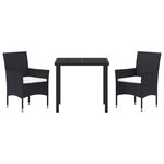 vidaXL Ensemble de jardin 2 pièces noir en poly rotin
