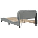 vidaXL Cadre de lit avec LED sans matelas gris clair 100x200 cm tissu