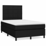 vidaXL Sommier à lattes de lit matelas et LED noir 120x190 cm tissu