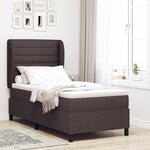 vidaXL Lit à ressorts   matelas marron foncé  80x200 cm  en tissu