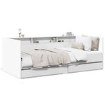 vidaXL Lit de jour avec tiroirs sans matelas blanc 90x200 cm