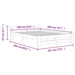 vidaXL Cadre de lit de palette sans matelas 180x200 cm bois massif pin