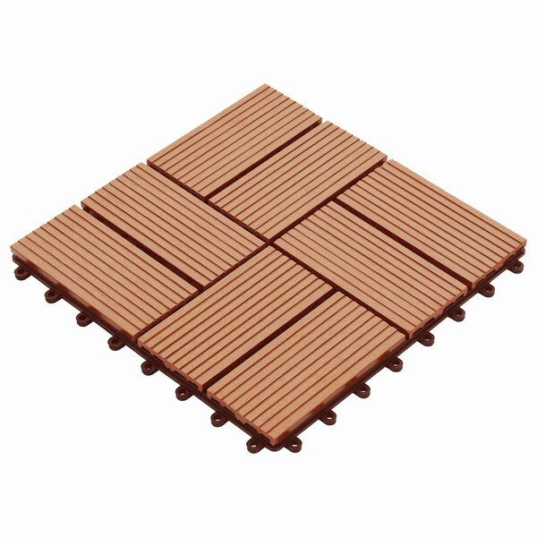 vidaXL Carreau de terrasse 11 Pièces Teck 30 x 30 cm WPC
