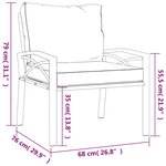 vidaXL Chaises de jardin avec coussins gris lot de 2 68x76x79 cm acier