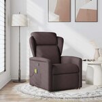 vidaXL Fauteuil de massage inclinable Marron foncé Tissu