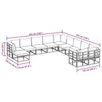 vidaXL Ensemble de canapé de jardin 11 Pièces Noir Aluminium
