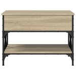 vidaXL Table basse chêne sonoma 70x50x50 cm bois d'ingénierie et métal