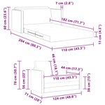 vidaXL Canapé-lit pliant Gris clair 124 x 71 x 78 cm Velours