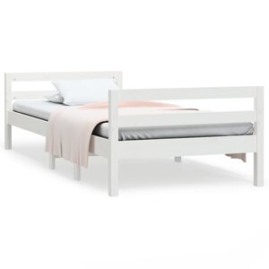 vidaXL Cadre de lit sans matelas blanc 75x190 cm bois de pin massif