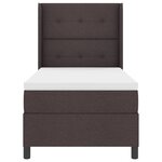 vidaXL Lit à ressorts avec matelas et LED marron foncé - 80 x 200 cm  tissu