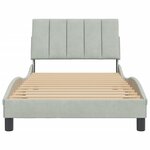 vidaXL Cadre de lit sans matelas gris clair 100x200 cm velours