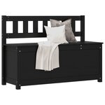 vidaXL Banc Noir 110x41x76 5 cm Bois de pin massif