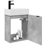vidaXL Meuble de salle de bain avec robinet Gris béton