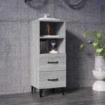 vidaXL Buffet Sonoma gris 34 5x34x90 cm Bois d'ingénierie