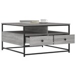 vidaXL Table basse sonoma gris 80x80x45 cm bois d'ingénierie