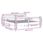 vidaXL Cadre de lit sans matelas cire marron 180x200cm bois pin massif