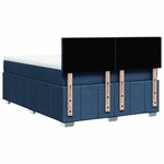vidaXL Sommier à lattes de lit avec matelas Bleu 140x190 cm Tissu